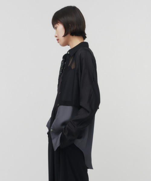 ブラウス シャツ LAYERING SHEER SHIRTS / レイヤリングシアーシャツ レディース LAYERING SHEER SHIRTS / レイヤリングシアーシャツ（シャツ