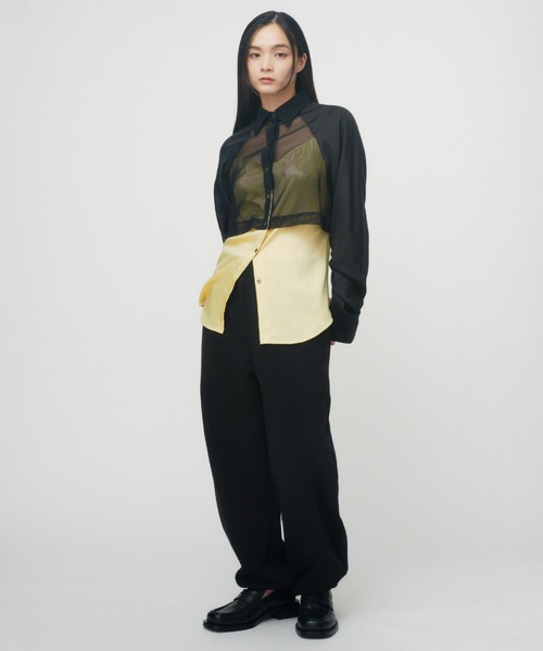 ブラウス シャツ LAYERING SHEER SHIRTS / レイヤリングシアーシャツ レディース LAYERING SHEER SHIRTS / レイヤリングシアーシャツ（シャツ
