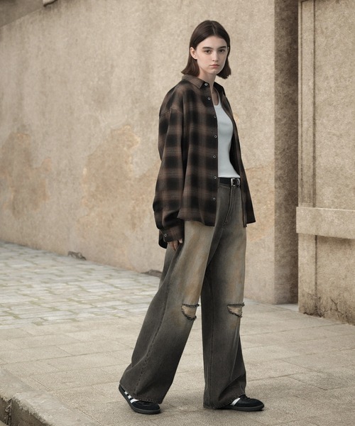 大人気　完売品　クヌースマーフ ヴィンテージ加工　デニム　バギー　パンツ Knuth Marf - denim baggy pants / デニムバギーパンツ