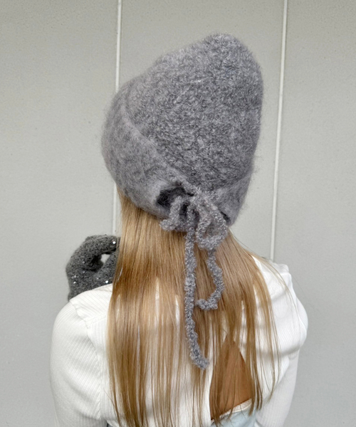 EDIT. FOR LULU（エディットフォールル）の「キッドモヘヤMIX ニットキャップ（ニットキャップ/ビーニー・レディース・ベージュ/ブラック/チャコールグレー/ホワイト・FREE）」の3枚目の写真