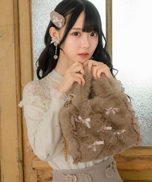 ROJITA | リボン付ふわふわファーバック(ハンドバッグ)