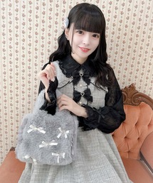 リボン付ふわふわファーバック