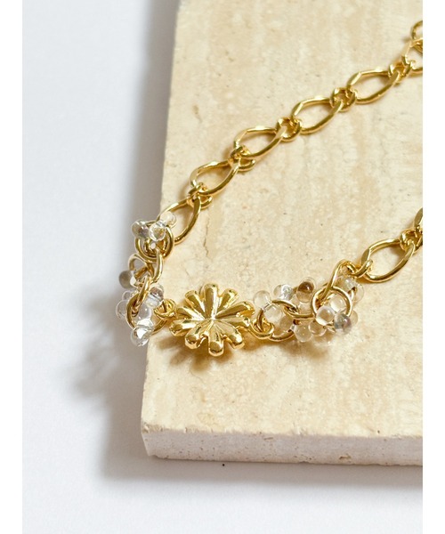 【美品】ゴールド 花モチーフ ブレスレット 花モチーフ ゴールドトーン ブレスレット - メルカリ