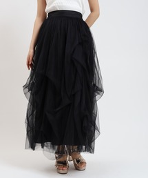 タックボリュームチュールスカート