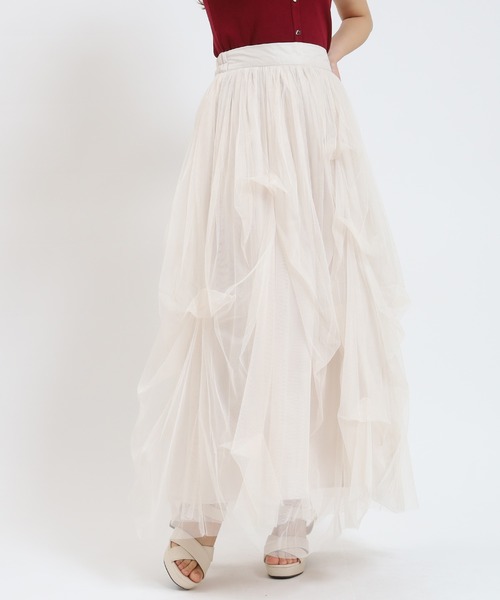 ASTORIA ODIER(アストリアオディール)の「タックボリュームチュールスカート(スカート・レディース・チャコールグレー/ブラック/アイボリー・MEDIUM)」の9枚目の写真