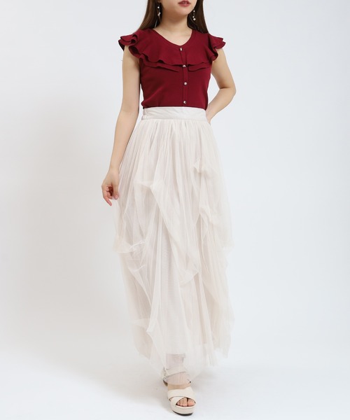 ASTORIA ODIER(アストリアオディール)の「タックボリュームチュールスカート(スカート・レディース・チャコールグレー/ブラック/アイボリー・MEDIUM)」の12枚目の写真