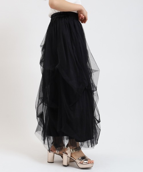 ASTORIA ODIER(アストリアオディール)の「タックボリュームチュールスカート(スカート・レディース・チャコールグレー/ブラック/アイボリー・MEDIUM)」の15枚目の写真