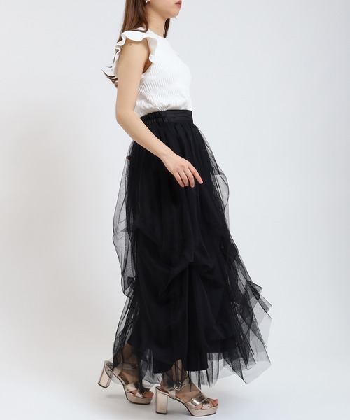 ASTORIA ODIER(アストリアオディール)の「タックボリュームチュールスカート(スカート・レディース・チャコールグレー/ブラック/アイボリー・MEDIUM)」の17枚目の写真
