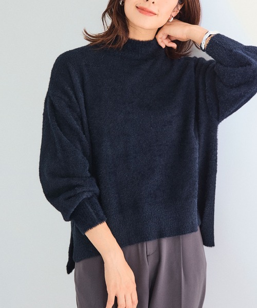 定価10万 FOXEY カシミヤ混 マシュマロニット ハイネック F刺繍 40