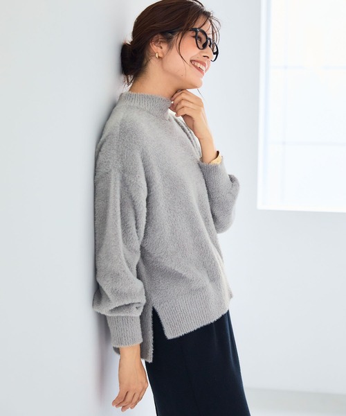 CROSS FUNCTION(クロスファンクション)の「《洗えるニット》マシュマロフェザーハイネックニット【CF/クロスファンクション】(ニット/セーター・レディース・ブルー/アイボリー/ブラック/ライトピンク/ライトグレー/カーキ・M/L/LL)」の8枚目の写真