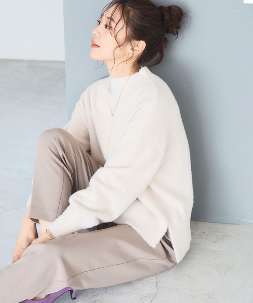 CROSS FUNCTION(クロスファンクション)の「《洗えるニット》マシュマロフェザーハイネックニット【CF/クロスファンクション】(ニット/セーター・レディース・ブルー/アイボリー/ブラック/ライトピンク/ライトグレー/カーキ・M/L/LL)」の17枚目の写真