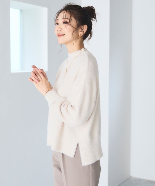 CROSS FUNCTION(クロスファンクション)の「《洗えるニット》マシュマロフェザーハイネックニット【CF/クロスファンクション】(ニット/セーター・レディース・ブルー/アイボリー/ブラック/ライトピンク/ライトグレー/カーキ・M/L/LL)」の19枚目の写真