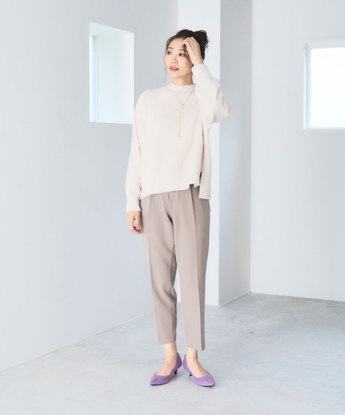 CROSS FUNCTION(クロスファンクション)の「《洗えるニット》マシュマロフェザーハイネックニット【CF/クロスファンクション】(ニット/セーター・レディース・ブルー/アイボリー/ブラック/ライトピンク/ライトグレー/カーキ・M/L/LL)」の22枚目の写真