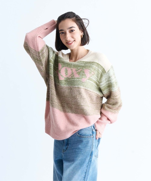 ROXY（ロキシー）の「WISH UPON THE STAR/ロキシーグラデーションワンポイントロゴニット（ニット/セーター・レディース・ブラック/ピンク/オレンジ・SMALL/LARGE/MEDIUM）」の14枚目の写真