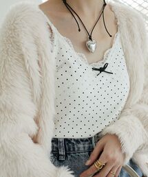 MAJESTIC LEGON | カップ付きローズリボンキャミ(キャミソール)