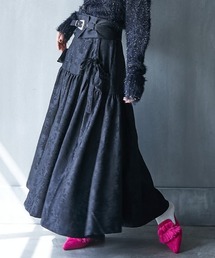 リボンディティールロングギャザースカート ＜大きいサイズ有＞GEVS.