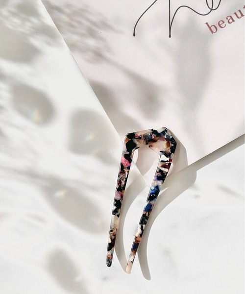ciite'(シーテ)の「シェリーミックスマーブルかんざし(バレッタ/ヘアクリップ・レディース・ブラック/アイボリー・FREE)」の5枚目の写真