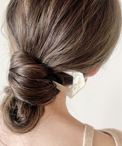 ciite'(シーテ)の「シェリーミックスマーブルかんざし(バレッタ/ヘアクリップ・レディース・ブラック/アイボリー・FREE)」の19枚目の写真