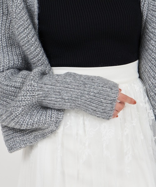 ROYAL PARTY（ロイヤルパーティー）の「畦編みニットボレロ（カーディガン/ボレロ・レディース・オフホワイト/ブラック/グレー/ピンク・FREE）」の7枚目の写真