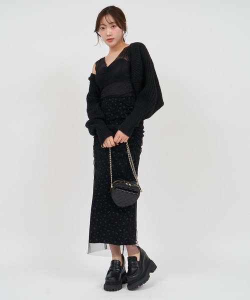 ROYAL PARTY（ロイヤルパーティー）の「畦編みニットボレロ（カーディガン/ボレロ・レディース・オフホワイト/ブラック/グレー/ピンク・FREE）」の14枚目の写真