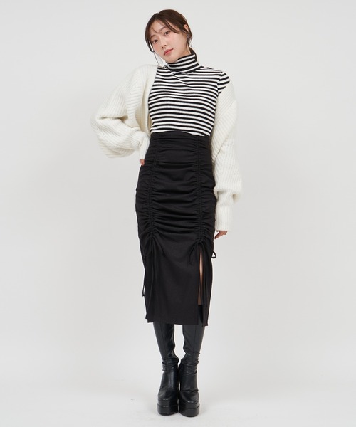 ROYAL PARTY（ロイヤルパーティー）の「畦編みニットボレロ（カーディガン/ボレロ・レディース・オフホワイト/ブラック/グレー/ピンク・FREE）」の16枚目の写真