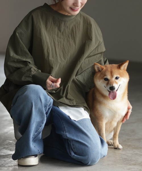 HUG.U(ハグユー)の「ナイロンシアートップス(Tシャツ/カットソー・レディース・カーキ/ブラック/オレンジ/サンドベージュ・FREE)」の20枚目の写真