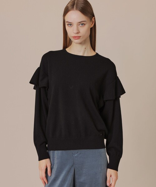 MACKINTOSH LONDON（マッキントッシュ ロンドン）の「【婦人画報掲載】ウールカシミヤニットプルオーバー（ニット/セーター・レディース・ホワイト系その他/グリーン系その他5/ブラック・38）」の3枚目の写真