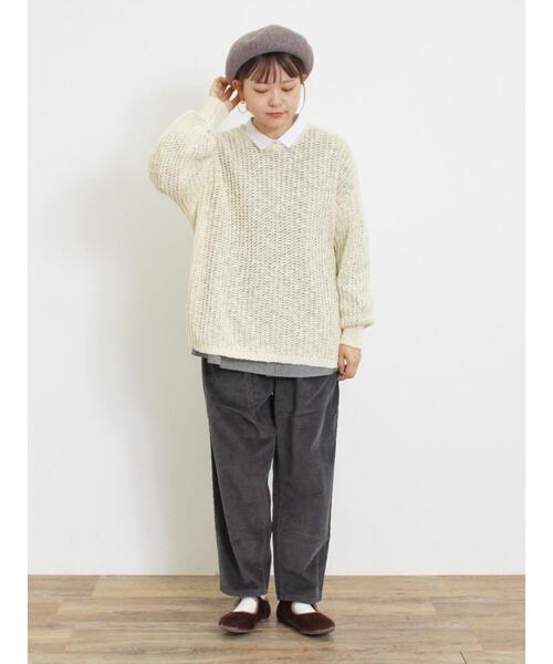 Samansa Mos2（サマンサ モスモス）の「【Lサイズ WEB限定】コーデュロイテーパードパンツ（その他パンツ・レディース・ベージュ/チャコールグレー/カーキ/オレンジ・L/M）」の13枚目の写真