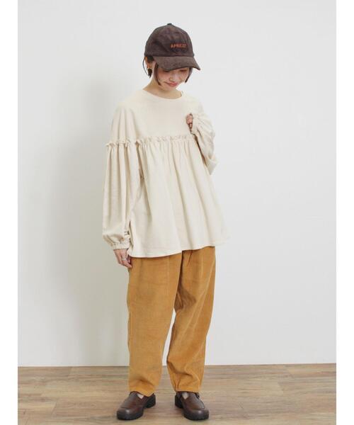 Samansa Mos2（サマンサ モスモス）の「【Lサイズ WEB限定】コーデュロイテーパードパンツ（その他パンツ・レディース・ベージュ/チャコールグレー/カーキ/オレンジ・L/M）」の22枚目の写真