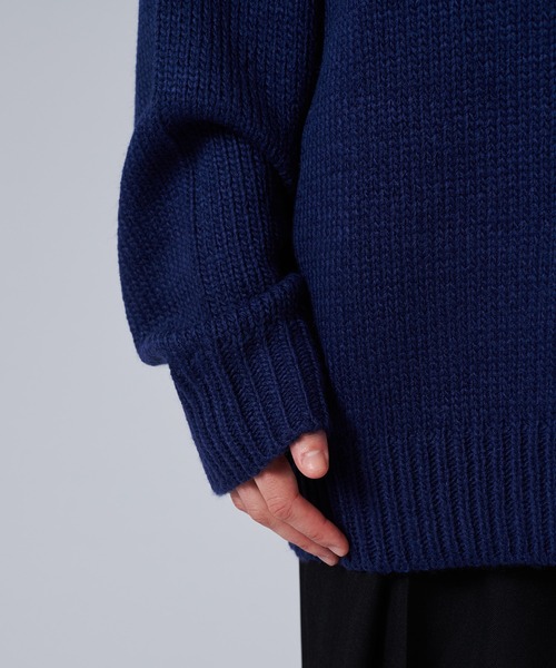 ONCILY(オンシェリー)の「COW PATTERN LOW-GAUGE KNIT / カウ柄ローゲージニット(ニット/セーター・メンズ・グレー/ネイビー・SMALL/MEDIUM/LARGE)」の17枚目の写真