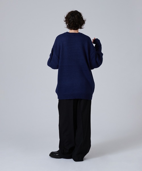 ONCILY(オンシェリー)の「COW PATTERN LOW-GAUGE KNIT / カウ柄ローゲージニット(ニット/セーター・メンズ・グレー/ネイビー・SMALL/MEDIUM/LARGE)」の15枚目の写真