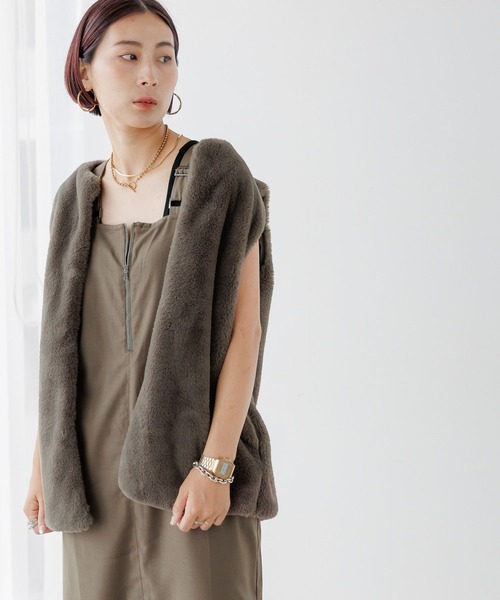 Elura（エルーラ）の「＜ELSTAFF企画＞フロントジップジャンスカ/149161（ジャンパースカート・レディース・ブラウン/ブラック・FREE/FREE(S)）」の6枚目の写真