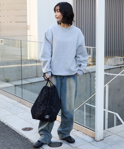 UMBRO/アンブロ 別注 ロゴ刺繍 ナイロン ドローコード ナップサック