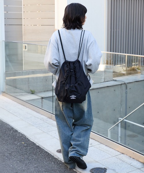 マークアンドロナ　プルオーバー UMBRO/アンブロ 別注 ロゴ刺繍 ナイロン ドローコード ナップサック