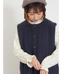 Samansa Mos2 | ケーブル編みニットベスト(ベスト)