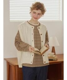 Samansa Mos2 | ケーブル編みニットベスト(ベスト)