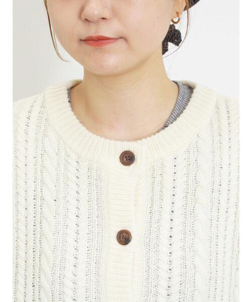 Samansa Mos2（サマンサ モスモス）の「ケーブル編みニットベスト（ベスト・レディース・レッド/ネイビー/ベージュ/グリーン/キナリ・F）」の15枚目の写真