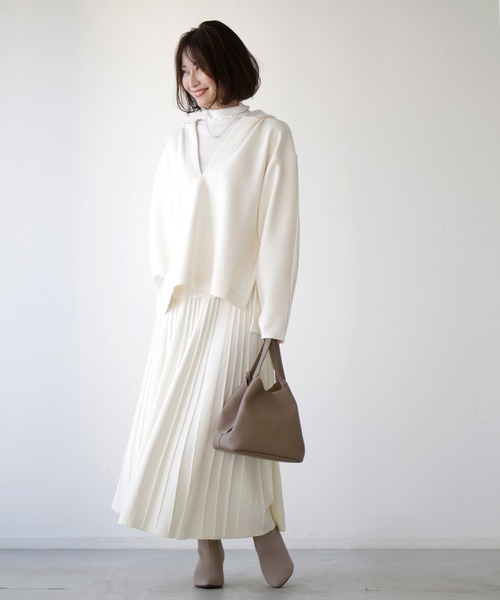 Ehre style(エーレスタイル)の「ニットなのに?楽ちん上品見えきちんとニットスカート(スカート・レディース・ブラック/グレー/ホワイト・FREE)」の16枚目の写真
