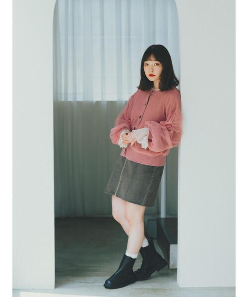 ehka sopo（エヘカソポ）の「チュールドッキングカーディガン（カーディガン/ボレロ・レディース・グレー/ブルー/キナリ/ピンク・F）」の6枚目の写真