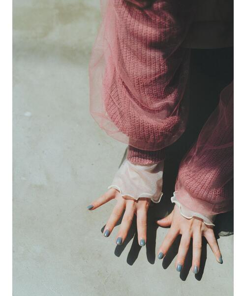 ehka sopo（エヘカソポ）の「チュールドッキングカーディガン（カーディガン/ボレロ・レディース・グレー/ブルー/キナリ/ピンク・F）」の7枚目の写真