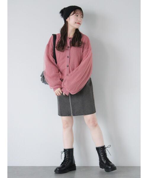 ehka sopo（エヘカソポ）の「チュールドッキングカーディガン（カーディガン/ボレロ・レディース・グレー/ブルー/キナリ/ピンク・F）」の13枚目の写真