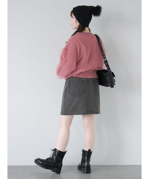 ehka sopo（エヘカソポ）の「チュールドッキングカーディガン（カーディガン/ボレロ・レディース・グレー/ブルー/キナリ/ピンク・F）」の15枚目の写真