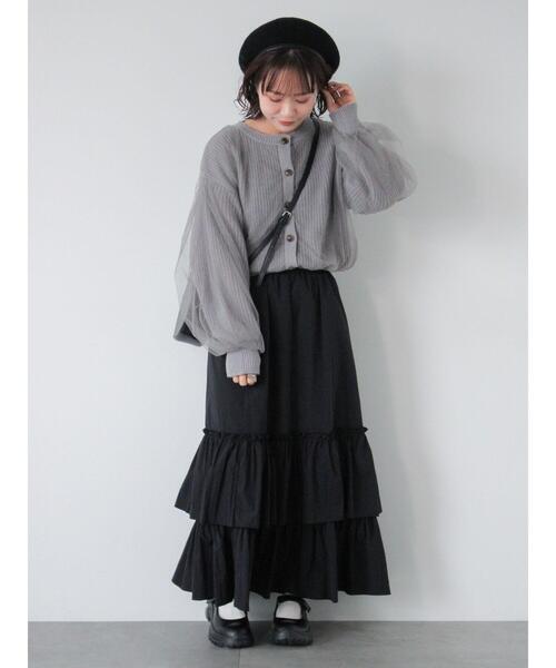 ehka sopo（エヘカソポ）の「チュールドッキングカーディガン（カーディガン/ボレロ・レディース・グレー/ブルー/キナリ/ピンク・F）」の19枚目の写真