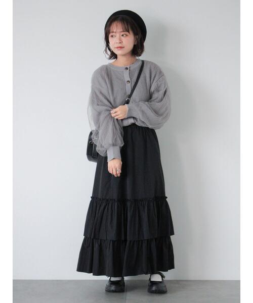 ehka sopo（エヘカソポ）の「チュールドッキングカーディガン（カーディガン/ボレロ・レディース・グレー/ブルー/キナリ/ピンク・F）」の20枚目の写真