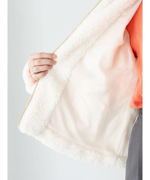 Te chichi TERRASSE（テチチテラス）の「ボリュームボアブルゾン（ブルゾン・レディース・モカ/オフホワイト/チャコールグレー・F）」の17枚目の写真