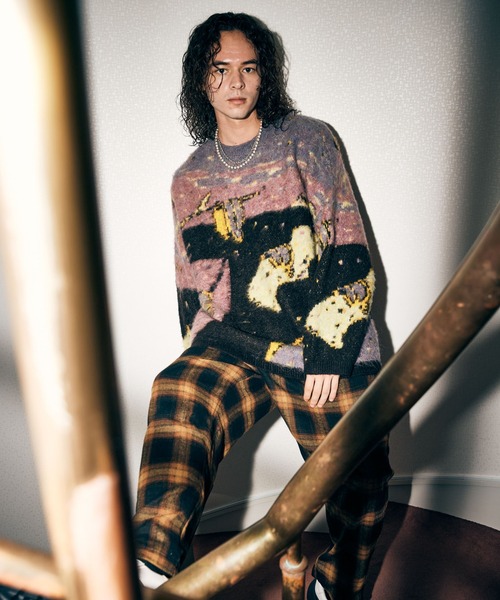 glamb（グラム）の「Twist Clocks Pullover Knit / ツイストクロックプルオーバーニット（ニット/セーター・メンズ・ミント/パープル・S/M/L）」の19枚目の写真