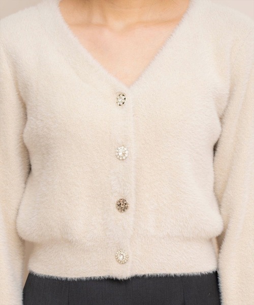 WILLSELECTION（ウィルセレクション）の「ラメシャギーVネックカーディガン（カーディガン/ボレロ・レディース・ベージュ/オフホワイト/サックスブルー/ラベンダー・FREE）」の22枚目の写真