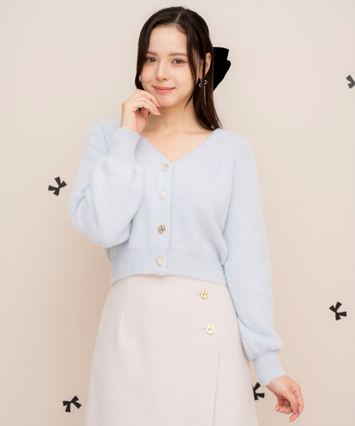 WILLSELECTION（ウィルセレクション）の「ラメシャギーVネックカーディガン（カーディガン/ボレロ・レディース・ベージュ/オフホワイト/サックスブルー/ラベンダー・FREE）」の16枚目の写真