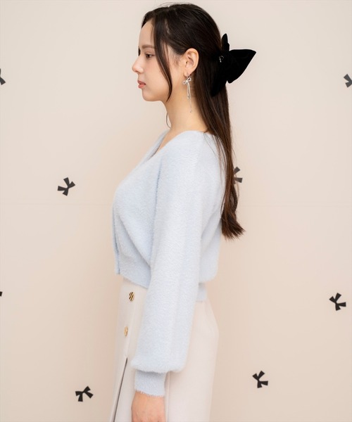 WILLSELECTION（ウィルセレクション）の「ラメシャギーVネックカーディガン（カーディガン/ボレロ・レディース・ベージュ/オフホワイト/サックスブルー/ラベンダー・FREE）」の15枚目の写真