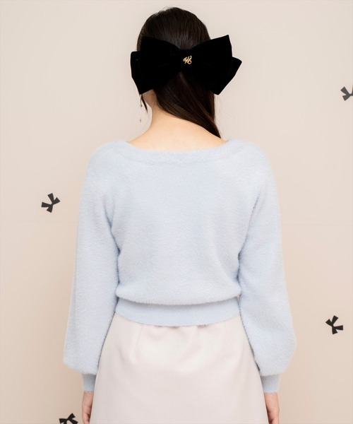 WILLSELECTION（ウィルセレクション）の「ラメシャギーVネックカーディガン（カーディガン/ボレロ・レディース・ベージュ/オフホワイト/サックスブルー/ラベンダー・FREE）」の14枚目の写真